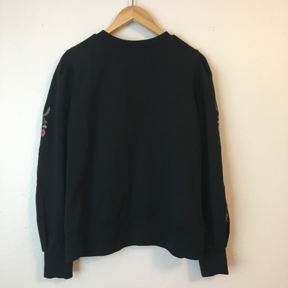 Drew Embroidered Puffed Sleeve Crew Sweatshirt - Picture 6 of 6